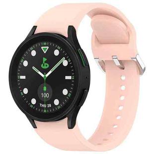 For Samsung Galaxy watch 5 Pro Golf Edition Solid Color Silver Buckle Quick Release Silicone Watch Band(Pink)