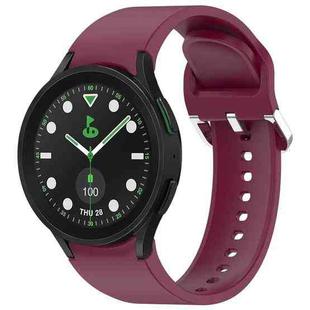 For Samsung Galaxy watch 5 Pro Golf Edition Solid Color Silver Buckle Quick Release Silicone Watch Band(Wine Red)