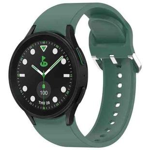 For Samsung Galaxy watch 5 Pro Golf Edition Solid Color Silver Buckle Quick Release Silicone Watch Band(Green)