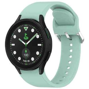 For Samsung Galaxy watch 5 Pro Golf Edition Solid Color Silver Buckle Quick Release Silicone Watch Band(Teal)