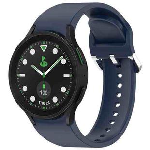 For Samsung Galaxy watch 5 Pro Golf Edition Solid Color Silver Buckle Quick Release Silicone Watch Band(Midnight Blue)