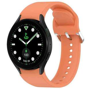For Samsung Galaxy watch 5 Golf Edition Solid Color Silver Buckle Quick Release Silicone Watch Band(Orange)
