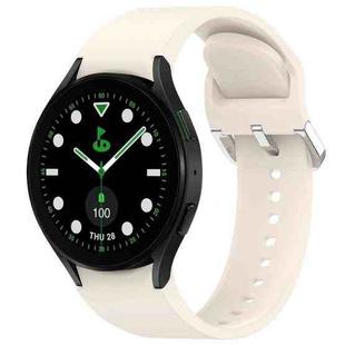 For Samsung Galaxy watch 5 Golf Edition Solid Color Silver Buckle Quick Release Silicone Watch Band(Starlight)