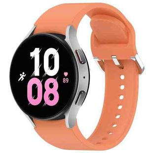 For Samsung Galaxy Watch 5  44mm Solid Color Silver Buckle Quick Release Silicone Watch Band(Orange)