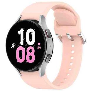 For Samsung Galaxy Watch 5  44mm Solid Color Silver Buckle Quick Release Silicone Watch Band(Pink)