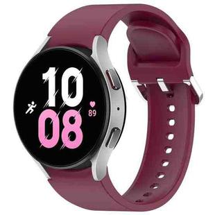 For Samsung Galaxy Watch 5  44mm Solid Color Silver Buckle Quick Release Silicone Watch Band(Wine Red)