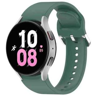 For Samsung Galaxy Watch 5  44mm Solid Color Silver Buckle Quick Release Silicone Watch Band(Green)