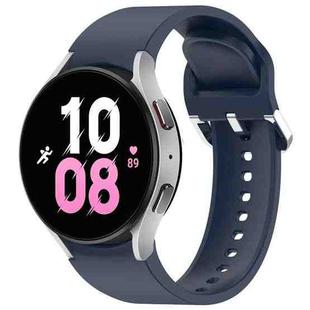 For Samsung Galaxy Watch 5  44mm Solid Color Silver Buckle Quick Release Silicone Watch Band(Midnight Blue)