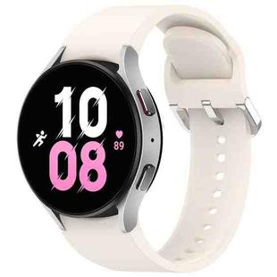 For Samsung Galaxy Watch 5  44mm Solid Color Silver Buckle Quick Release Silicone Watch Band(Starlight)