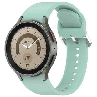 For Samsung Galaxy Watch 5 Pro  45mm Solid Color Silver Buckle Quick Release Silicone Watch Band(Teal)