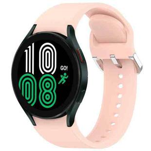For Samsung Galaxy Watch 4 44mm Solid Color Silver Buckle Quick Release Silicone Watch Band(Pink)