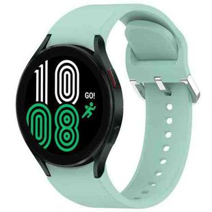 For Samsung Galaxy Watch 4 44mm Solid Color Silver Buckle Quick Release Silicone Watch Band(Teal)