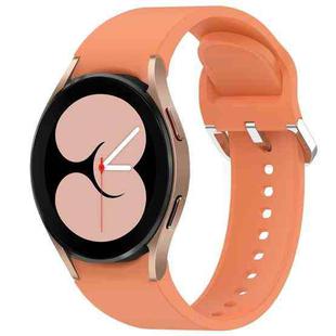 For Samsung Galaxy Watch 4 40mm Solid Color Silver Buckle Quick Release Silicone Watch Band(Orange)