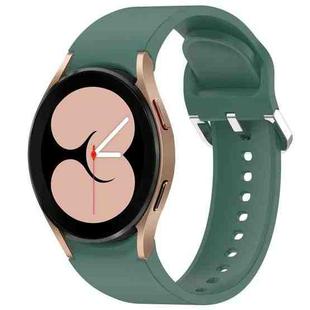 For Samsung Galaxy Watch 4 40mm Solid Color Silver Buckle Quick Release Silicone Watch Band(Green)