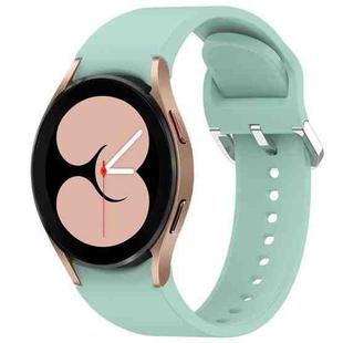For Samsung Galaxy Watch 4 40mm Solid Color Silver Buckle Quick Release Silicone Watch Band(Teal)