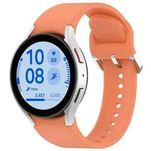 For Samsung Galaxy Watch 7 44mm Solid Color Silver Buckle Quick Release Silicone Watch Band(Orange)