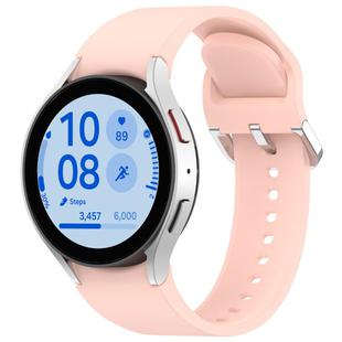 For Samsung Galaxy Watch 7 44mm Solid Color Silver Buckle Quick Release Silicone Watch Band(Pink)