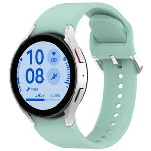 For Samsung Galaxy Watch 7 40mm Solid Color Silver Buckle Quick Release Silicone Watch Band(Teal)