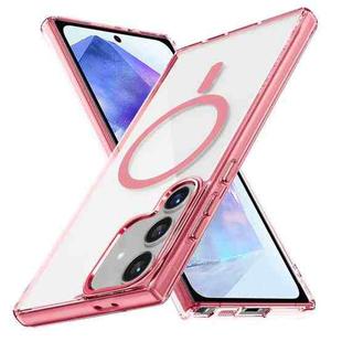 For Samsung Galaxy A55 5G Ice Color Magnetic Series TPU Hybrid Acrylic Magsafe Phone Case(Pink)