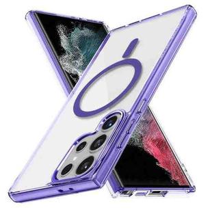 For Samsung Galaxy S22 Ultra 5G Ice Color Magnetic Series TPU Hybrid Acrylic Magsafe Phone Case(Purple)