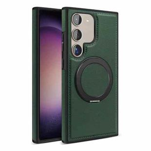 For Samsung Galaxy S23+ 5G Yashi 360 Degree Rotating MagSafe Bracket Phone Case(Dark Green)