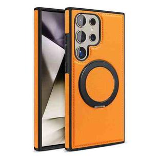 For Samsung Galaxy S25 Ultra 5G Yashi 360 Degree Rotating MagSafe Bracket Phone Case(Orange)