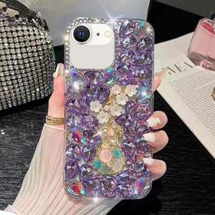 For iPhone SE 2022 /  7 / 8  Plum Blossom Handmade Diamond Inlay PC Phone Case(Purple)