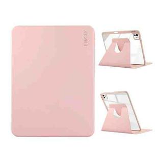 For iPad Pro 11 2024 ENKAY 360 Rotation PMMA Leather Smart Tablet Case with Pen Slot(Pink)