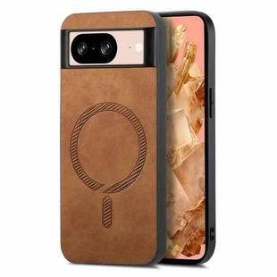 For Google Pixel 9 / 9 Pro Retro Magsafe Magnetic PU Back Cover Phone Case(Brown)