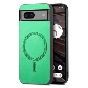 For Google Pixel 7a Retro Magsafe Magnetic PU Back Cover Phone Case(Green)