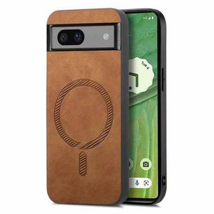 For Google Pixel 7 Retro Magsafe Magnetic PU Back Cover Phone Case(Brown)