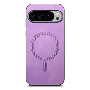 For Google Pixel 10 Pro XL Retro Magsafe Magnetic PU Back Cover Phone Case(Purple)