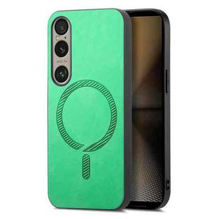For Sony Xperia 5 V Retro Magsafe Magnetic PU Back Cover Phone Case(Green)
