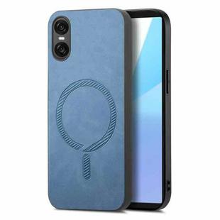 For Sony Xperia 10 V Retro Magsafe Magnetic PU Back Cover Phone Case(Blue)