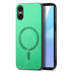 For Sony Xperia 10 V Retro Magsafe Magnetic PU Back Cover Phone Case(Green)