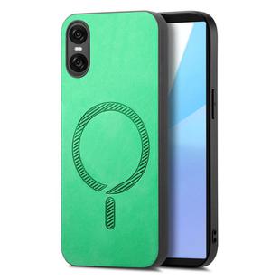 For Sony Xperia 10 VI Retro Magsafe Magnetic PU Back Cover Phone Case(Green)