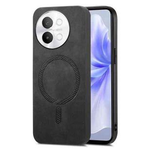 For vivo S18e 5G Retro Magsafe Magnetic PU Back Cover Phone Case(Black)