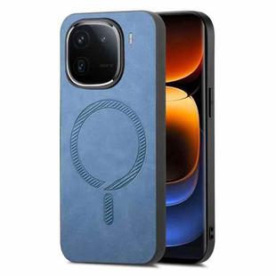 For vivo iQOO 12 Pro 5G Retro Magsafe Magnetic PU Back Cover Phone Case(Blue)