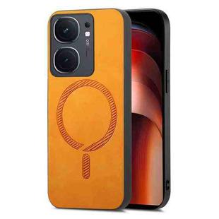 For vivo iQOO Neo9 / Neo9 Pro 5G Retro Magsafe Magnetic PU Back Cover Phone Case(Yellow)