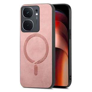 For vivo iQOO Neo9 / Neo9 Pro 5G Retro Magsafe Magnetic PU Back Cover Phone Case(Pink)