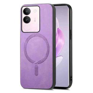 For vivo S17 / S17 Pro Retro Magsafe Magnetic PU Back Cover Phone Case(Purple)