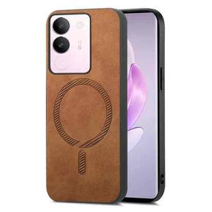 For vivo S17 / S17 Pro Retro Magsafe Magnetic PU Back Cover Phone Case(Brown)