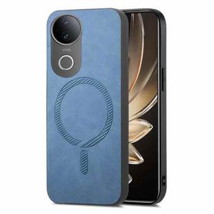 For vivo S20 Retro Magsafe Magnetic PU Back Cover Phone Case(Blue)