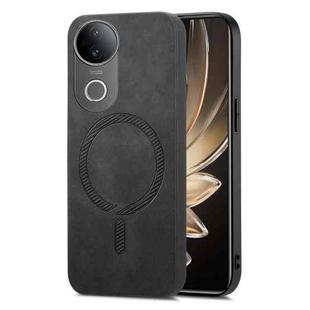 For vivo S20 Retro Magsafe Magnetic PU Back Cover Phone Case(Black)
