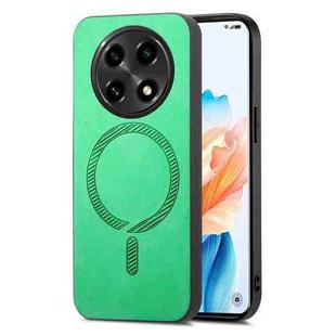 For OPPO A2 Pro Retro Magsafe Magnetic PU Back Cover Phone Case(Green)