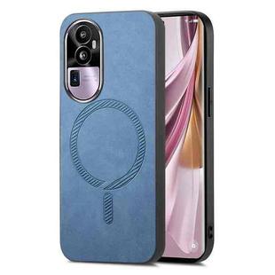 For OPPO Reno10 Pro+ 5G Retro Magsafe Magnetic PU Back Cover Phone Case(Blue)