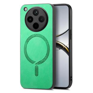 For OPPO Find X8 Pro Retro Magsafe Magnetic PU Back Cover Phone Case(Green)