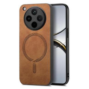 For OPPO Find X8 Pro Retro Magsafe Magnetic PU Back Cover Phone Case(Brown)