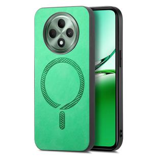For OPPO F27 5G Retro Magsafe Magnetic PU Back Cover Phone Case(Green)