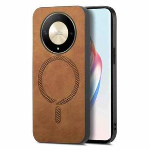 For Honor Magic6 Pro 5G Retro Magsafe Magnetic PU Back Cover Phone Case(Brown)